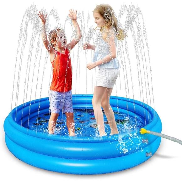 Inflatable Kiddie Pool with Sprinkler for Kids - 120cm 60" Baby Pool for Summer - Picture 2 of 16